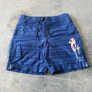 Vintage Tommy Bahama Swim Shorts Trunks Size XL Blue Pirate Girl Name Yer Poison
